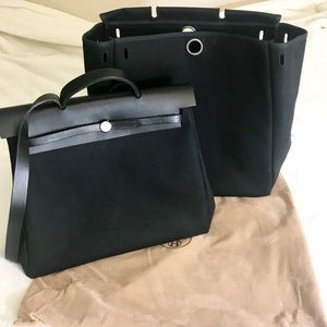 🚫SOLD🚫 Auth HERMES HERBAG MM 2 in 1 2way Black